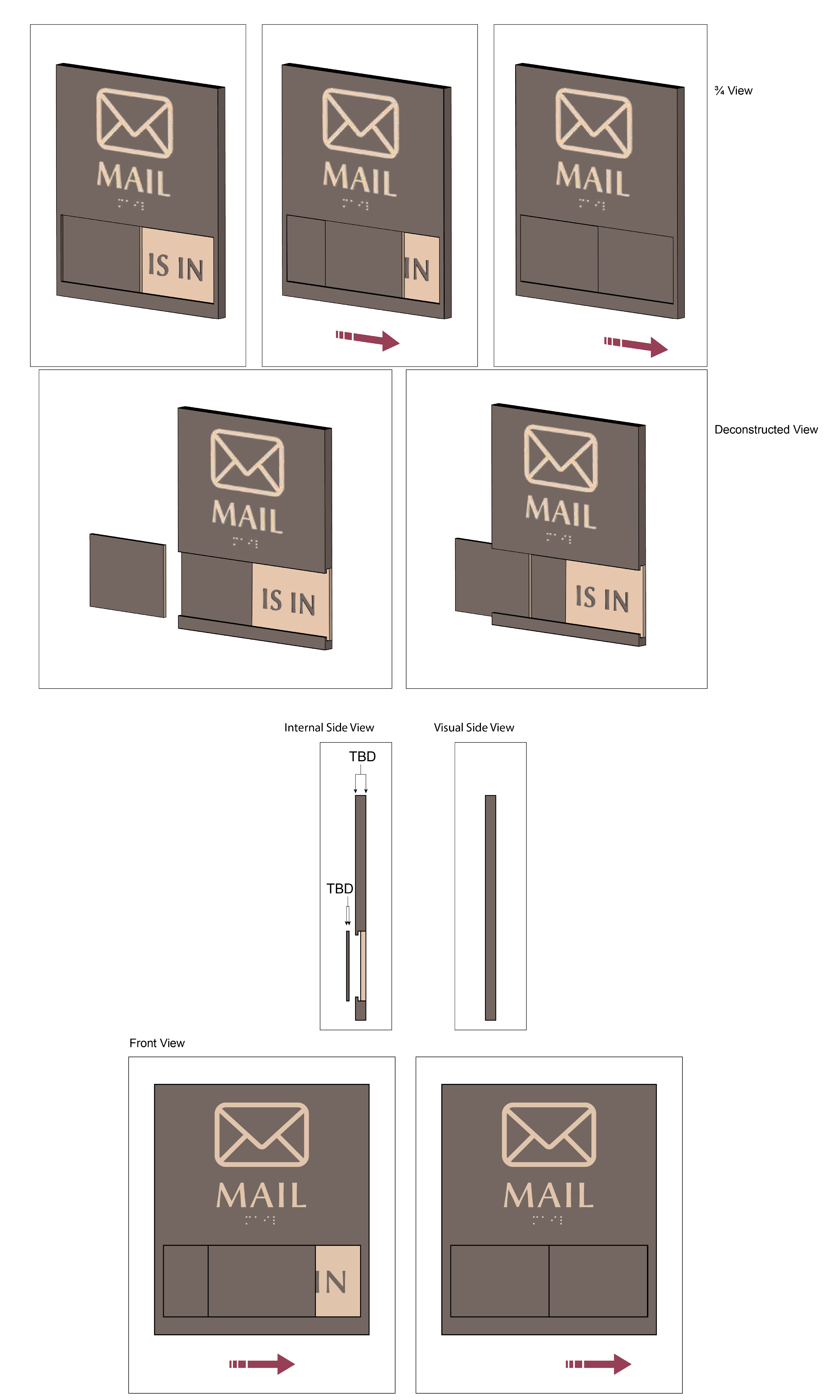 Mail Room Sliding Sign